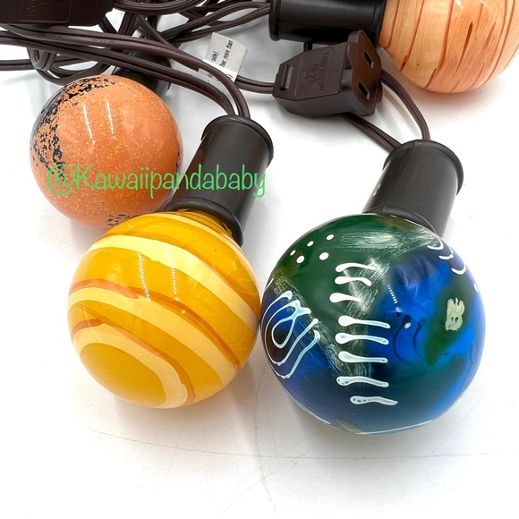 Rare Vintage Handpainted Solar System Planets Outer Space Glass String Lights - Picture 4 of 8
